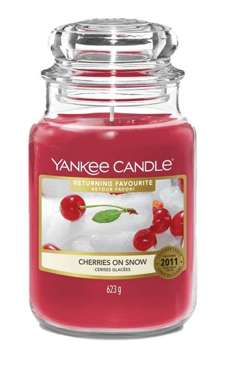 Duża świeca zapachowa Yankee Candle CHERRIES ON SNOW